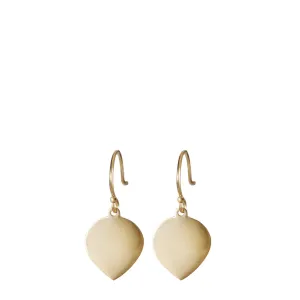 10K Gold Medium Flat Lotus Petal Earrings