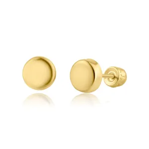 14E00161. - 14 Karat Yellow Gold Circular Screw Back Earring