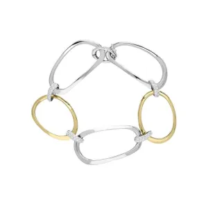 18ct White and Rose Gold Diamond Link Bracelet D