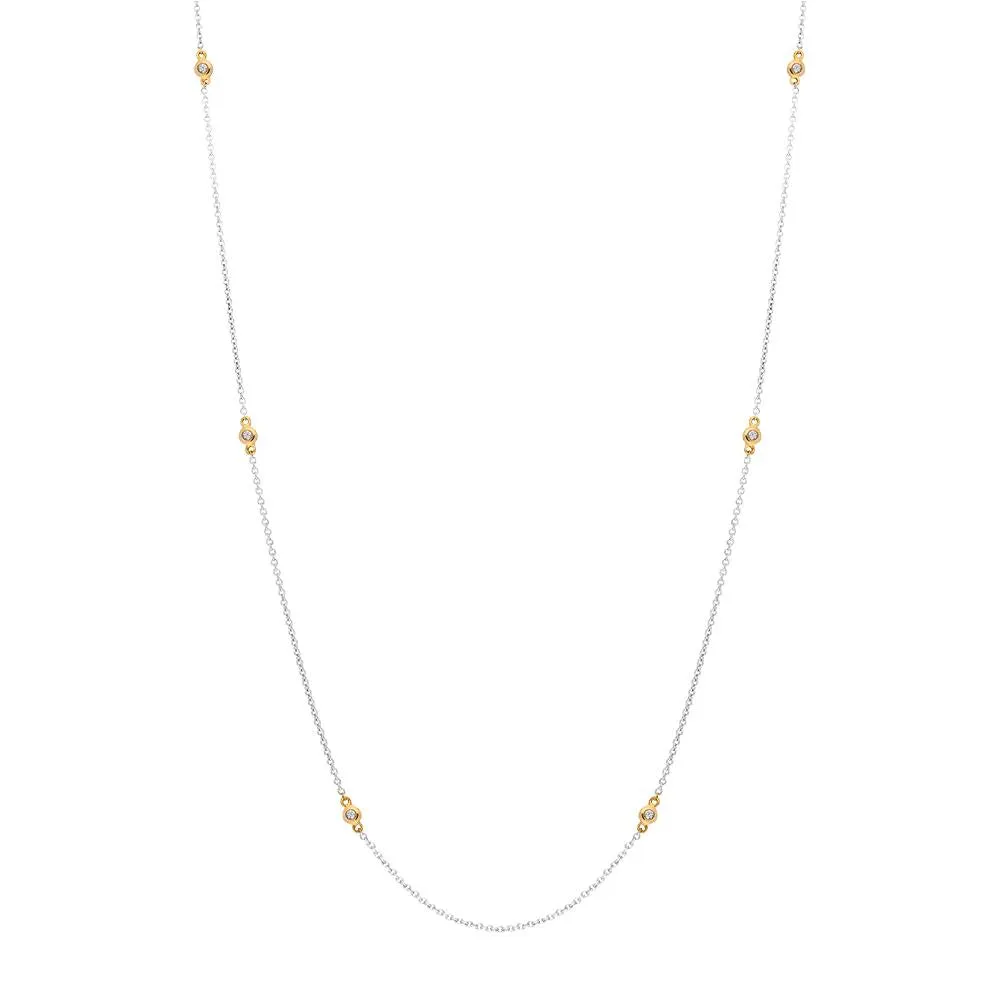 18ct White and Rose Gold Diamond Necklet D