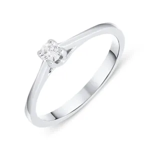 18ct White Gold 0.11ct Brilliant Cut Diamond Solitaire Ring