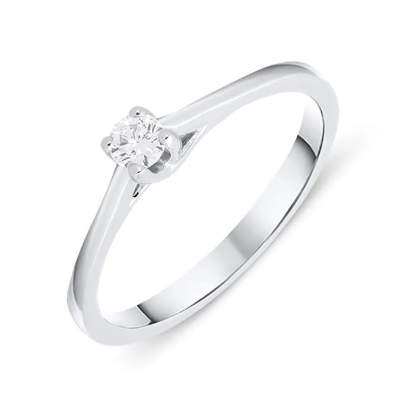 18ct White Gold 0.11ct Brilliant Cut Diamond Solitaire Ring