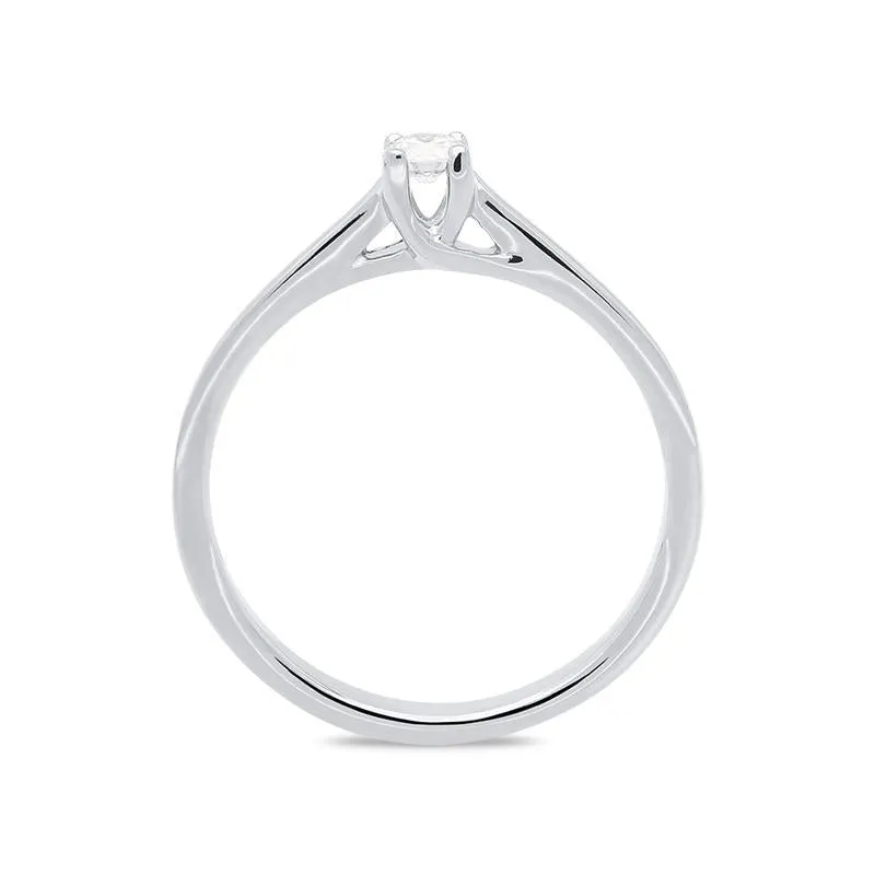 18ct White Gold 0.11ct Brilliant Cut Diamond Solitaire Ring
