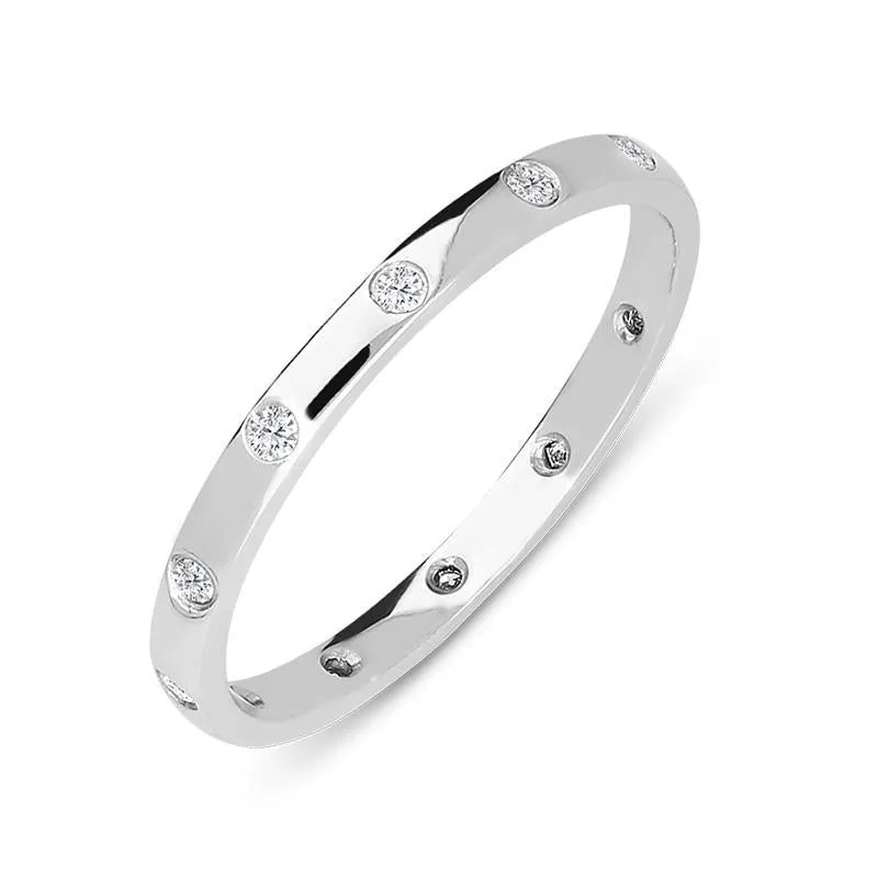 18ct White Gold 0.13ct Diamond Wedding Eternity Ring