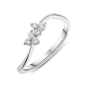 18ct White Gold 0.15ct Diamond Six Stone Cluster Ring