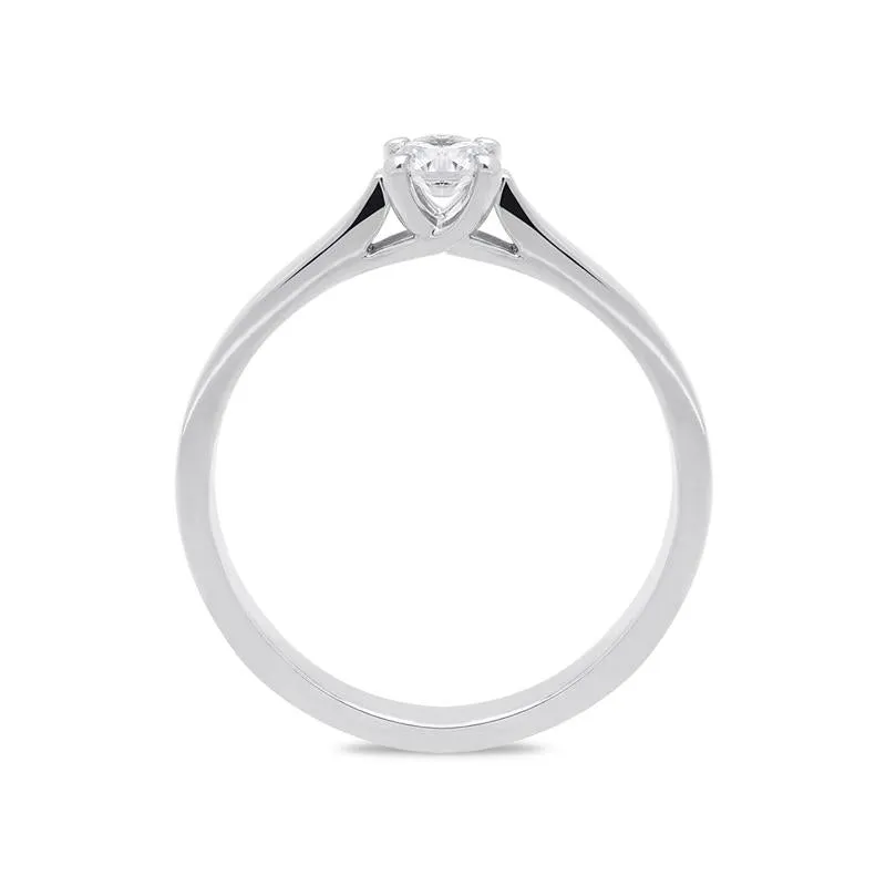 18ct White Gold 0.20ct Diamond Brilliant Cut Solitaire Ring D