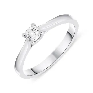 18ct White Gold 0.20ct Diamond Brilliant Cut Solitaire Ring D