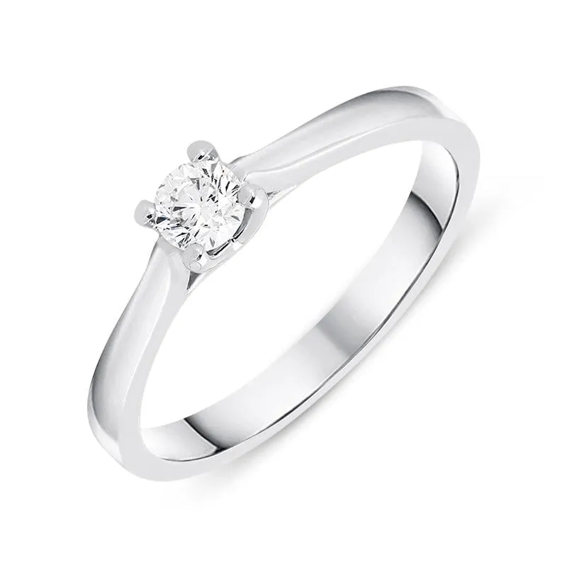 18ct White Gold 0.20ct Diamond Brilliant Cut Solitaire Ring D