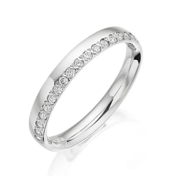 18ct White Gold 0.20ct Diamond Half Eternity Wedding Ring
