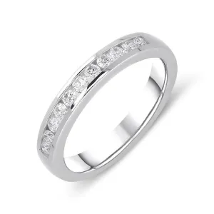 18ct White Gold 0.25ct Diamond Channel Set Half Eternity Ring