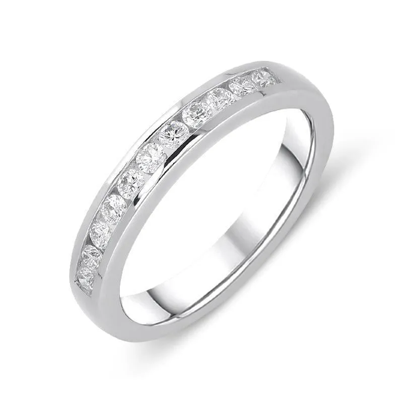 18ct White Gold 0.25ct Diamond Channel Set Half Eternity Ring