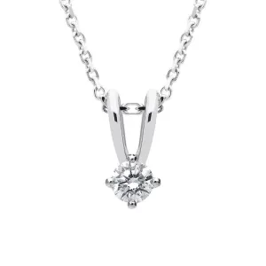 18ct White Gold 0.25ct Diamond Solitaire Necklace
