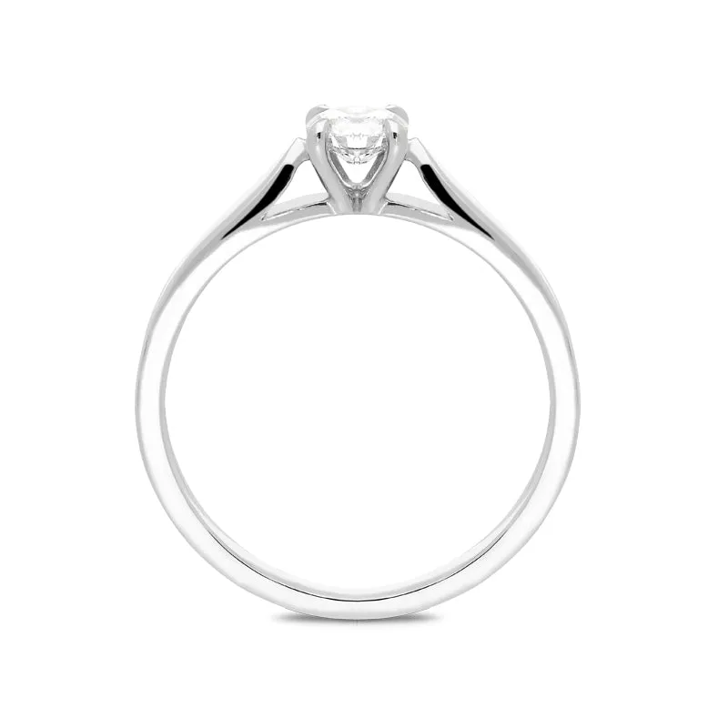 18ct White Gold 0.30ct Diamond Brilliant Cut Certified Solitaire Ring