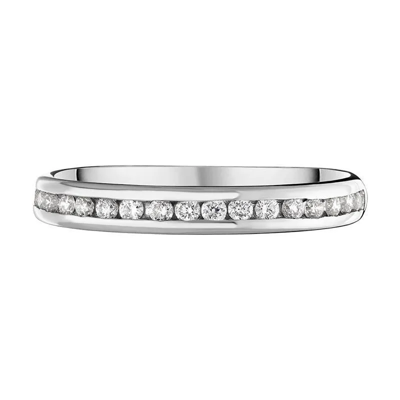 18ct White Gold 0.30ct Diamond Channel Set Wedding Half Eternity Ring D