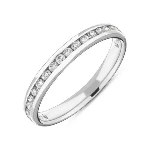 18ct White Gold 0.30ct Diamond Channel Set Wedding Half Eternity Ring D