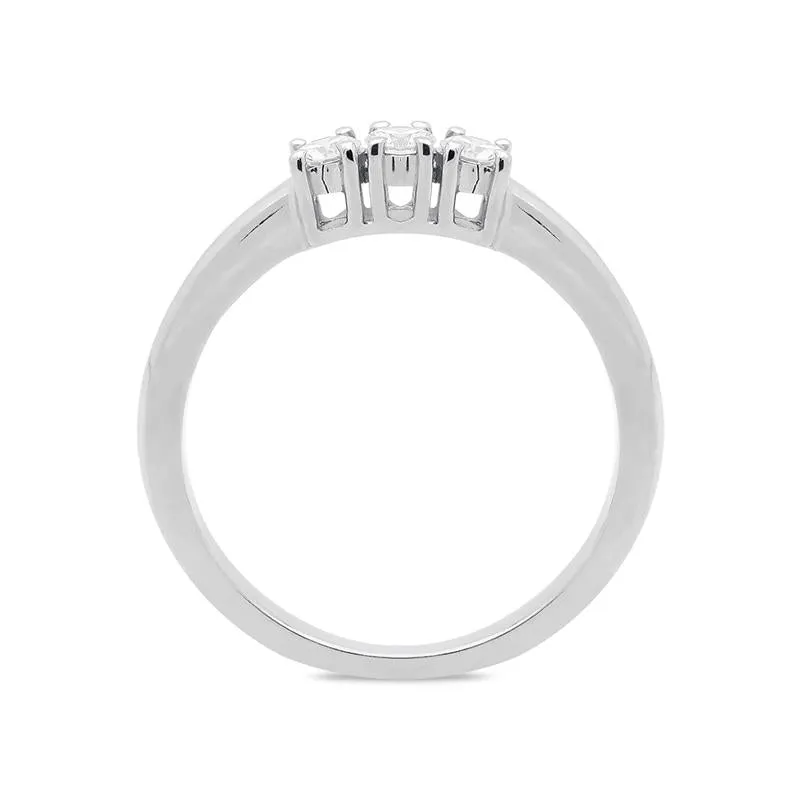 18ct White Gold 0.31ct Diamond Trilogy Ring