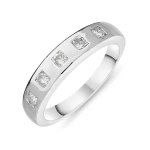 18ct White Gold 0.39ct Diamond Brilliant Cut Half Eternity Ring