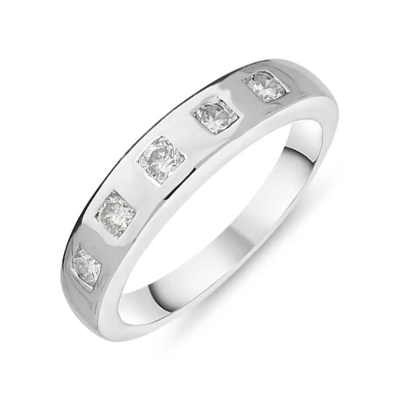 18ct White Gold 0.39ct Diamond Brilliant Cut Half Eternity Ring