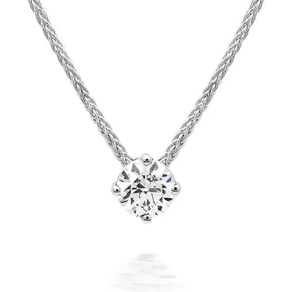 18ct White Gold 0.41ct Diamond Brilliant Cut Solitaire Necklace D