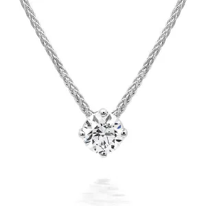 18ct White Gold 0.41ct Diamond Brilliant Cut Solitaire Necklace D