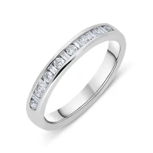 18ct White Gold 0.41ct Diamond Channel Set Half Eternity Ring
