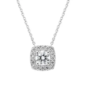 18ct White Gold 0.41ct Diamond Cushion Necklace