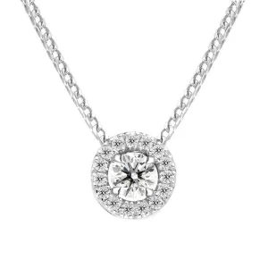 18ct White Gold 0.43ct Diamond Round Cluster Pendant