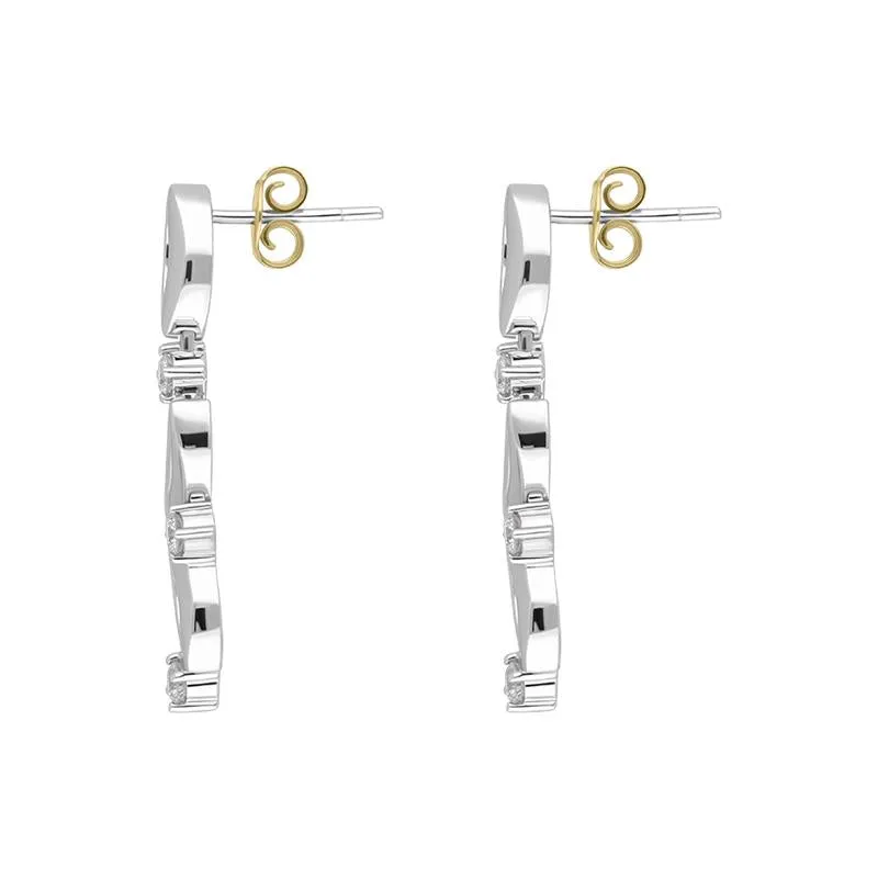 18ct White Gold 0.45ct Diamond Drop Earrings D