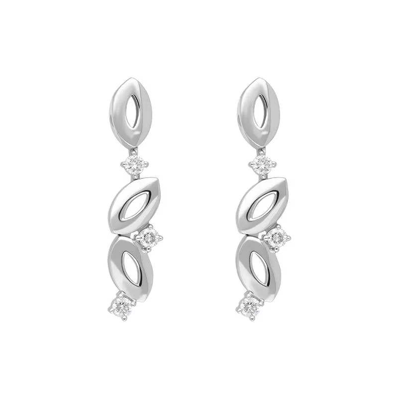 18ct White Gold 0.45ct Diamond Drop Earrings D