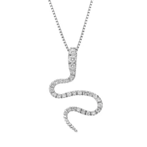 18ct White Gold 0.45ct Diamond Snake Necklace D