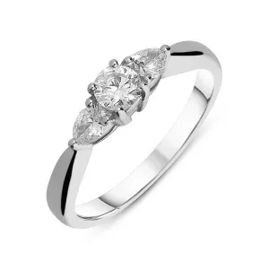 18ct White Gold 0.46ct Diamond Trilogy Ring