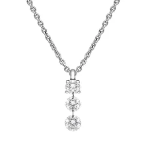 18ct White Gold 0.47ct Diamond Graduated Drop Necklace