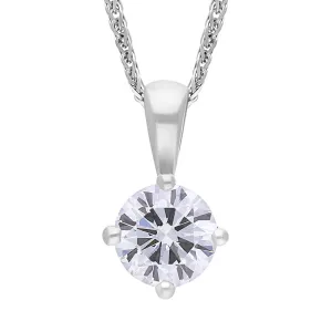18ct White Gold 0.50ct Diamond Solitaire Pendant Necklace