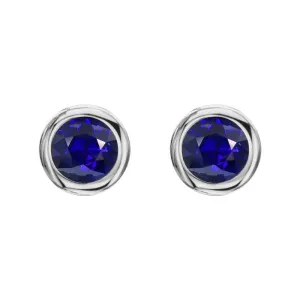 18ct White Gold 0.50ct Sapphire Solitaire Stud Earrings