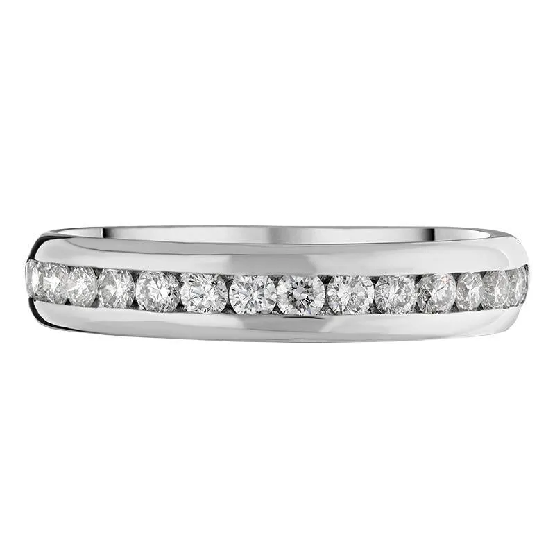 18ct White Gold 0.51ct Diamond Channel Set Wedding Half Eternity Ring