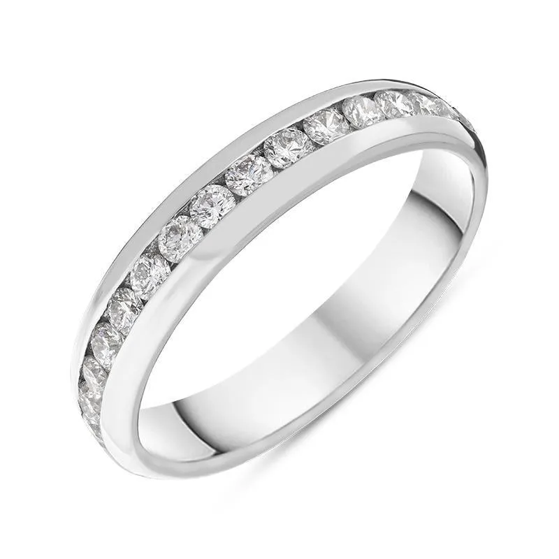 18ct White Gold 0.51ct Diamond Channel Set Wedding Half Eternity Ring