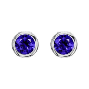 18ct White Gold 0.52ct Tanzanite Round Stud Earrings