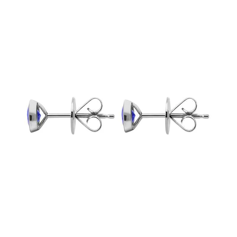 18ct White Gold 0.52ct Tanzanite Round Stud Earrings