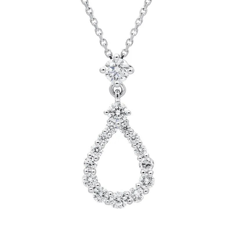 18ct White Gold 0.59ct Diamond Necklace D