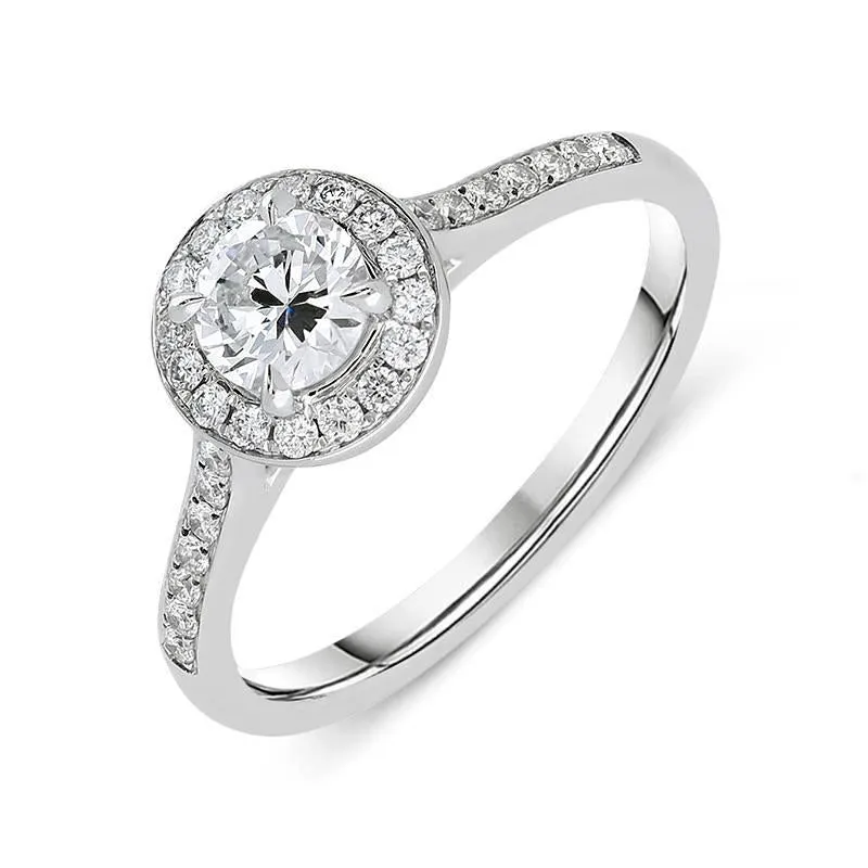 18ct White Gold 0.61ct Diamond Brilliant Cut Halo Ring