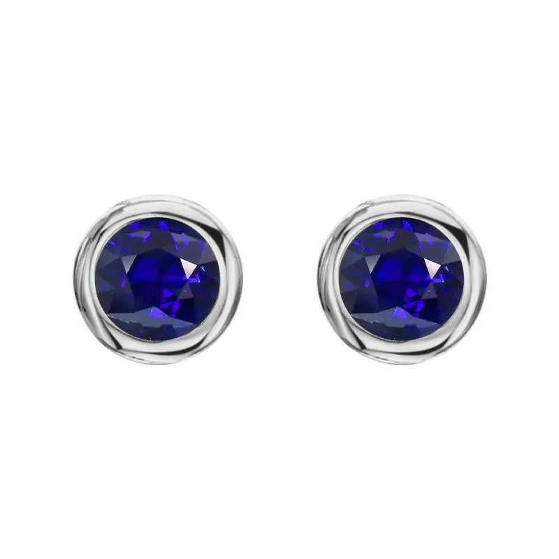 18ct White Gold 0.65ct Sapphire Martini Stud Earrings