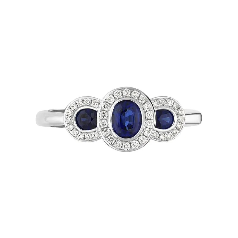 18ct White Gold 0.68ct Sapphire Diamond Ring