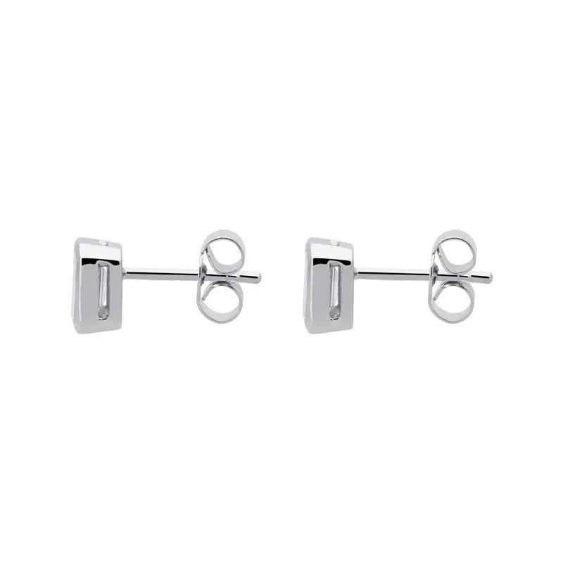 18ct White Gold 0.70ct Diamond Baguette Cut Stud Earrings
