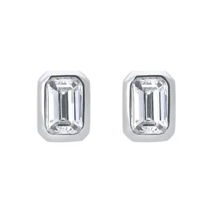 18ct White Gold 0.70ct Diamond Baguette Cut Stud Earrings