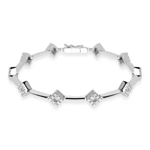 18ct White Gold 0.73ct Diamond Bar Bracelet