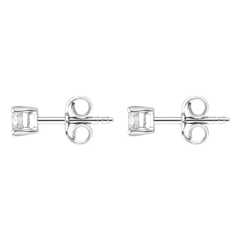 18ct White Gold 0.80ct Diamond Solitaire Brilliant Cut Stud Earrings