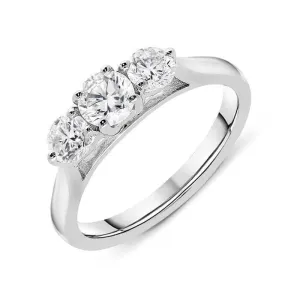 18ct White Gold 0.80ct Diamond Trilogy Ring