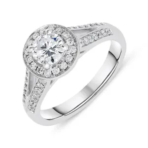 18ct White Gold 0.80ct Diamond Vintage Cluster Ring