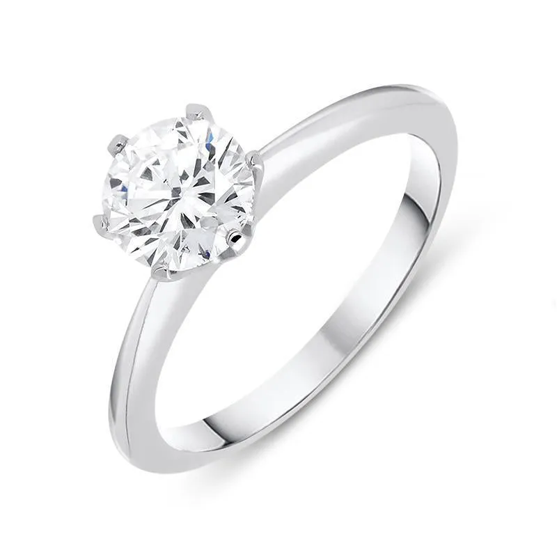 18ct White Gold 1.00ct Diamond Brilliant Cut Solitaire Ring D
