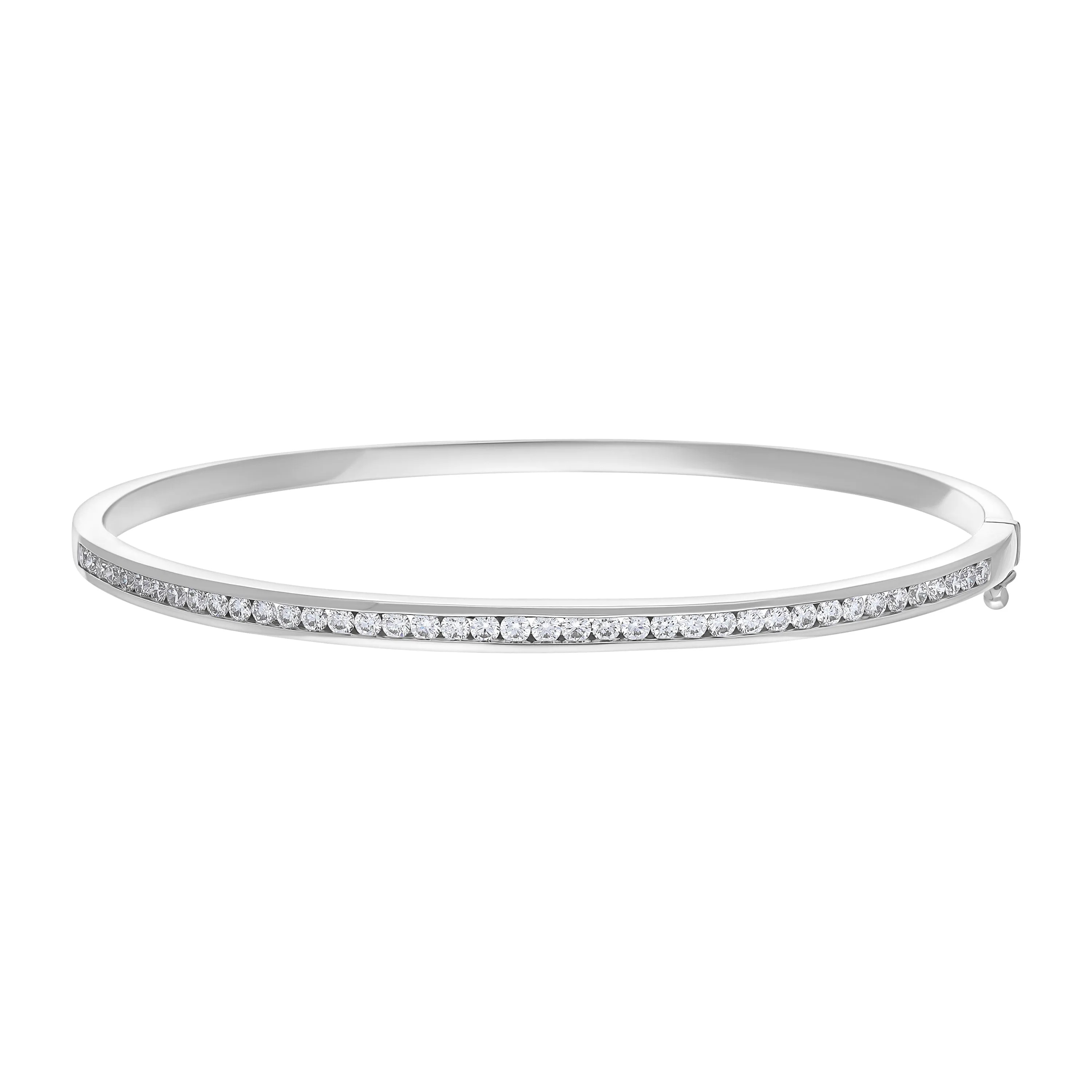 18ct White Gold 1.01ct Diamond Channel Set Bangle